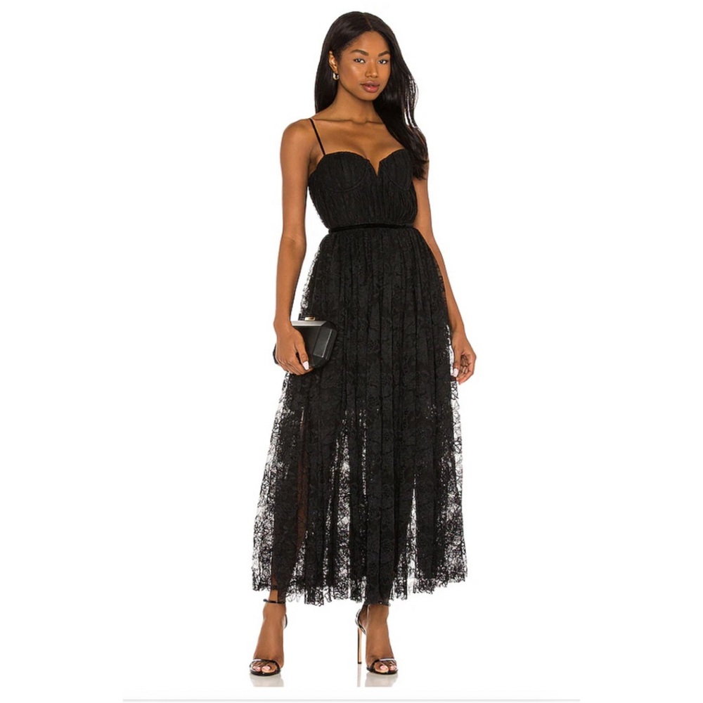 NWT Sau Lee Selena‎ Lace Dress in Black Size 6 (broken strap)